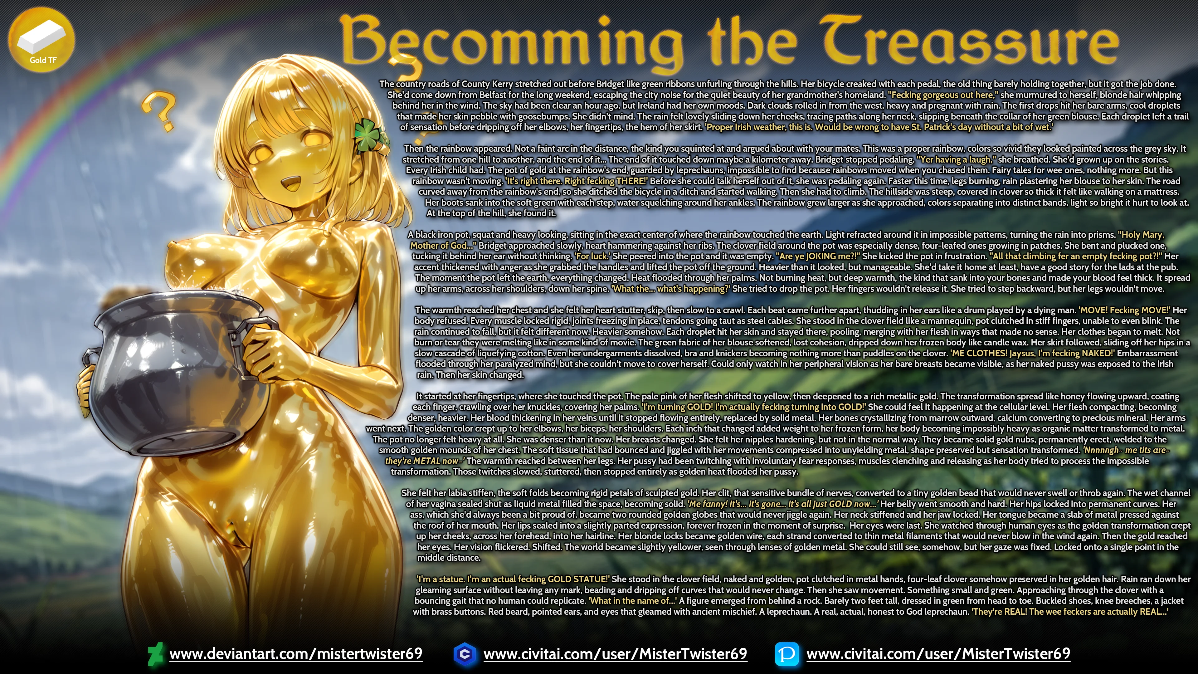 Becomming the Treassure - Gold Statue TF — image 1