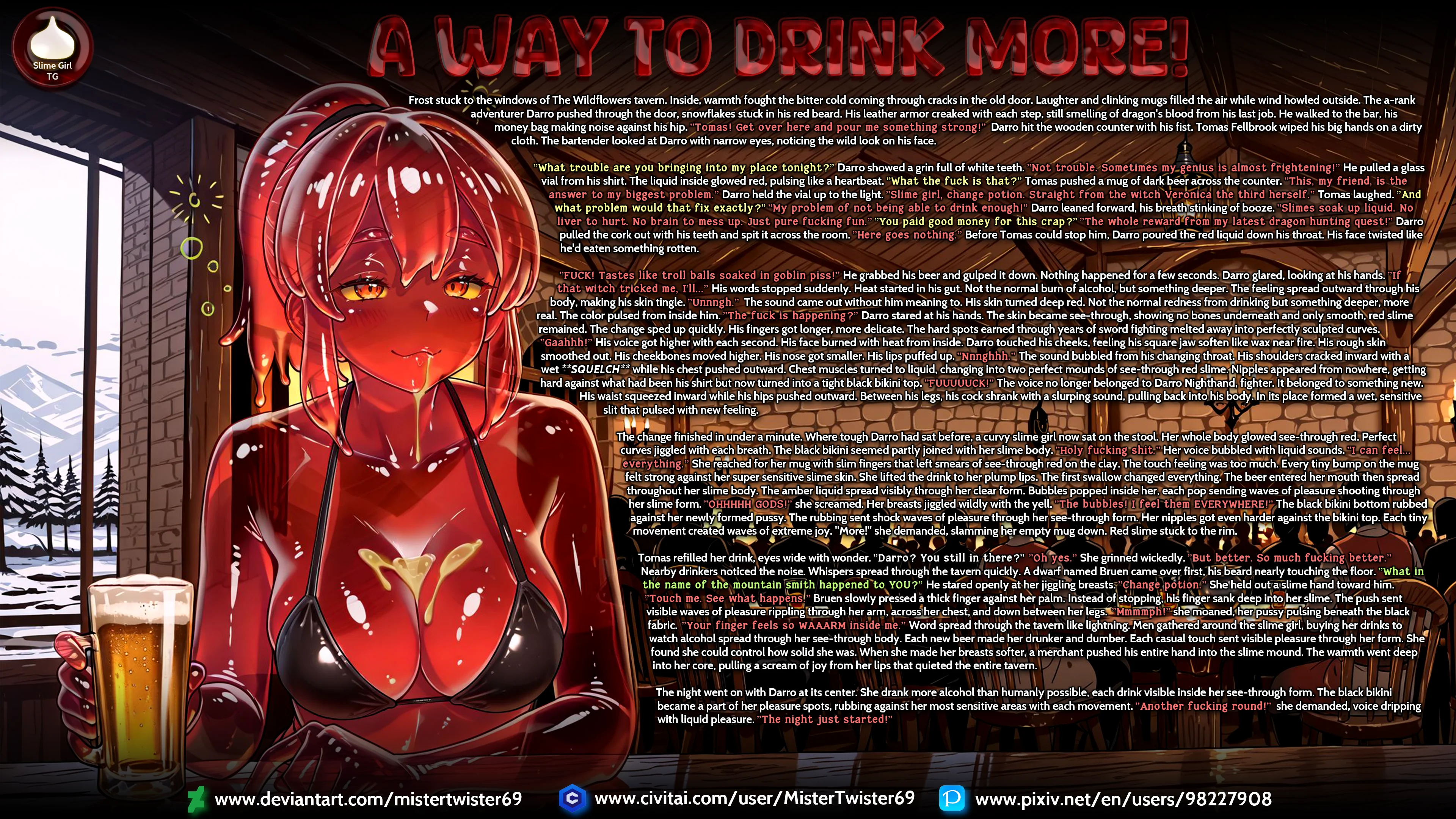 A WAY TO DRINK MORE! - Slime Girl TF — image 1